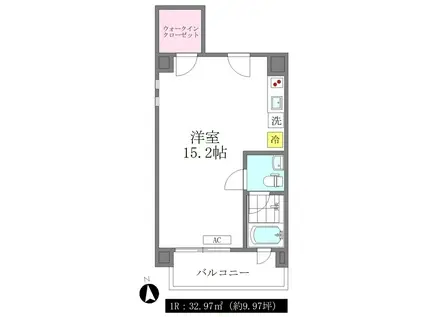 ベルファース駒場(ワンルーム/6階)の間取り写真