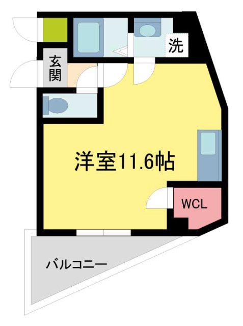 ELEGANTE宝塚(ワンルーム/3階)の間取り写真