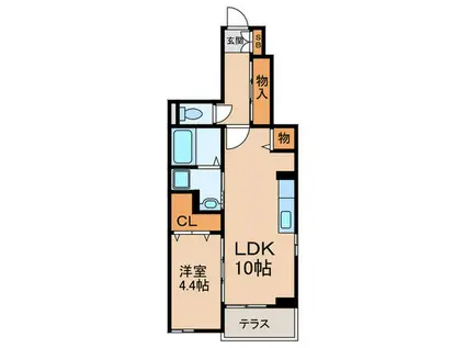 ポルトボヌールI(1LDK/1階)の間取り写真