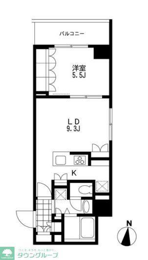 プライマル錦糸町(1LDK/3階)の間取り写真