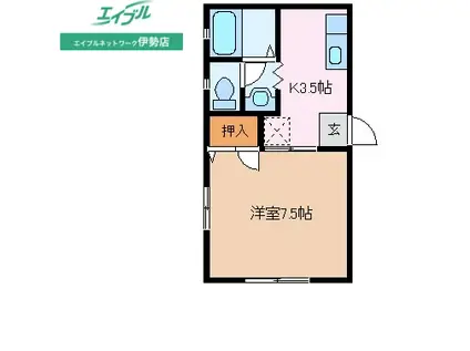 チェリーハイツ(1K/2階)の間取り写真