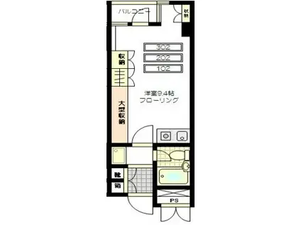 アルカサール福島(ワンルーム/1階)の間取り写真