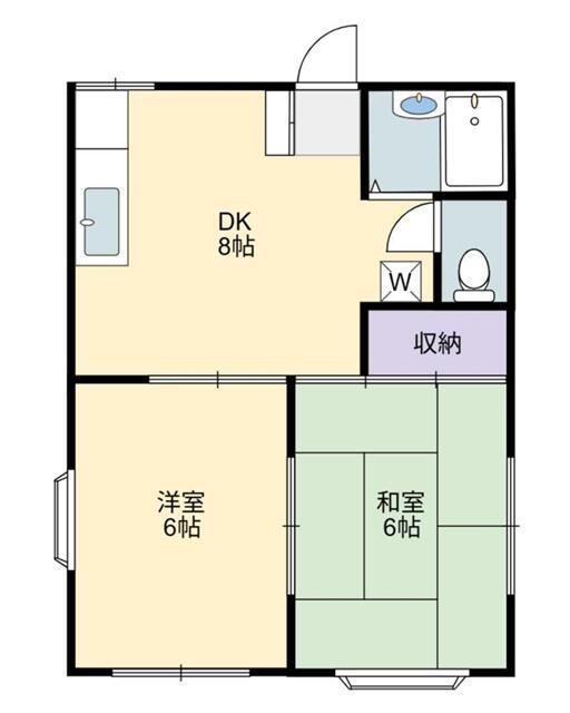 コスモヒルA(2DK/1階)の間取り写真