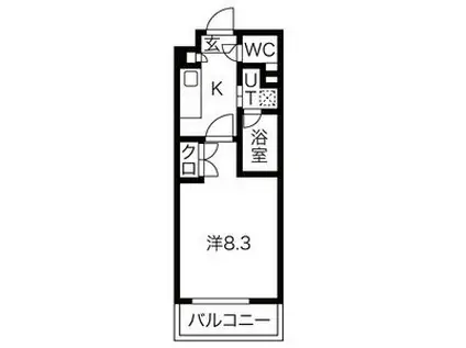 シティライフ藤ヶ丘西(1K/2階)の間取り写真