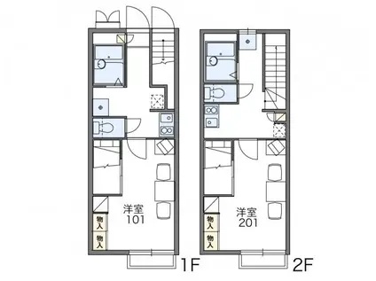 レオパレスアルテイル(1K/1階)の間取り写真