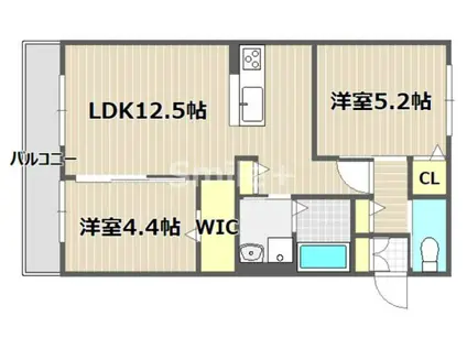 フェリスコート御南(2LDK/1階)の間取り写真