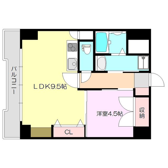 パークモダン新大阪(1LDK/4階)の間取り写真