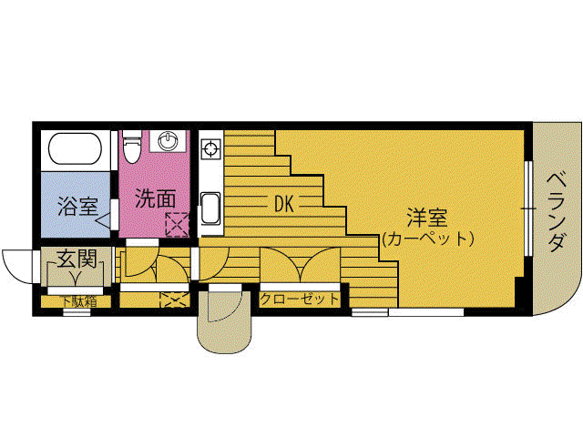 クライアントハウス(ワンルーム/2階)の間取り写真