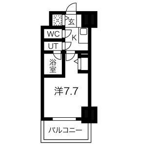 アルグラッド・福島ウエスト(1K/7階)の間取り写真