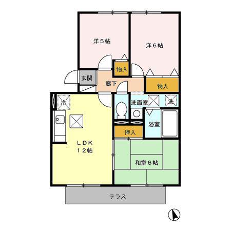 リバーフィールド I(3LDK/1階)の間取り写真