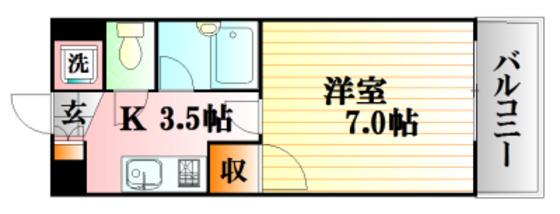 メイユール広兼(1K/2階)の間取り写真