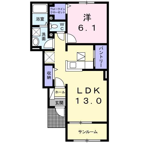 フォルテ.Y B(1LDK/1階)の間取り写真