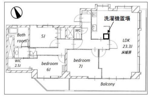 南麻布マンション(3LDK/11階)の間取り写真