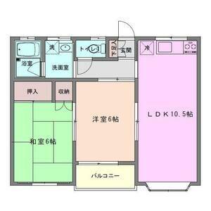 ビューパレス藤井(2LDK/2階)の間取り写真