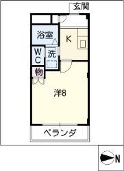 セレッソIII(1K/1階)の間取り写真