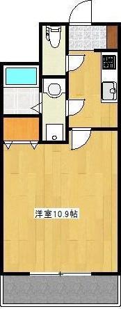 クロノス25上熊本(1K/6階)の間取り写真