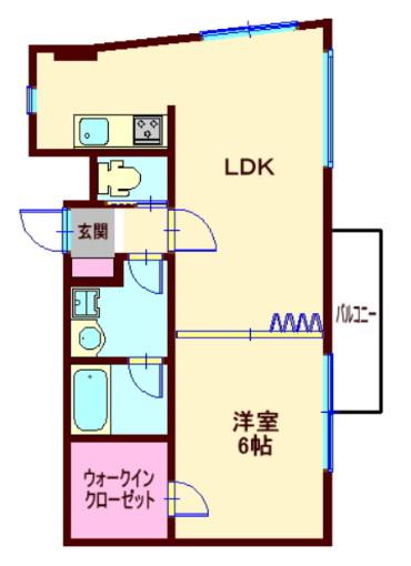 コリーヌ南馬込(1LDK/2階)の間取り写真