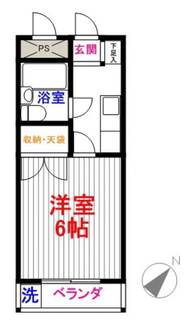 エクセル・ミドリ(ワンルーム/5階)の間取り写真