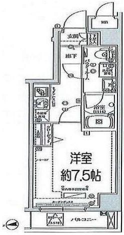 パティーナ住吉DUO(1K/1階)の間取り写真