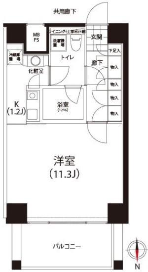 クイズ恵比寿(1K/7階)の間取り写真