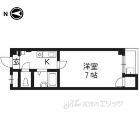 CSガーデン山科(1K/3階)の間取り写真