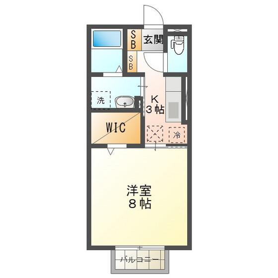 近鉄名古屋線 楠駅 徒歩3分 2階建 築4年(1K/1階)の間取り写真
