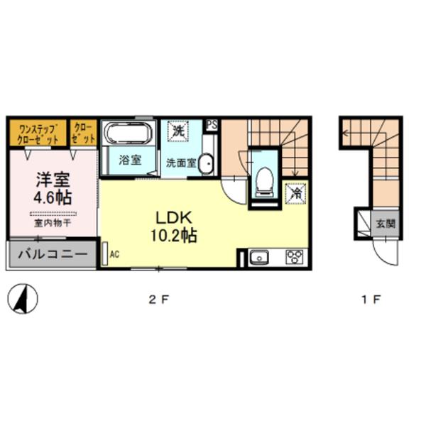 リリーグランジュ大宮II(1LDK/2階)の間取り写真