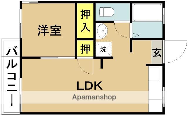 メゾン河口(1LDK/1階)の間取り写真