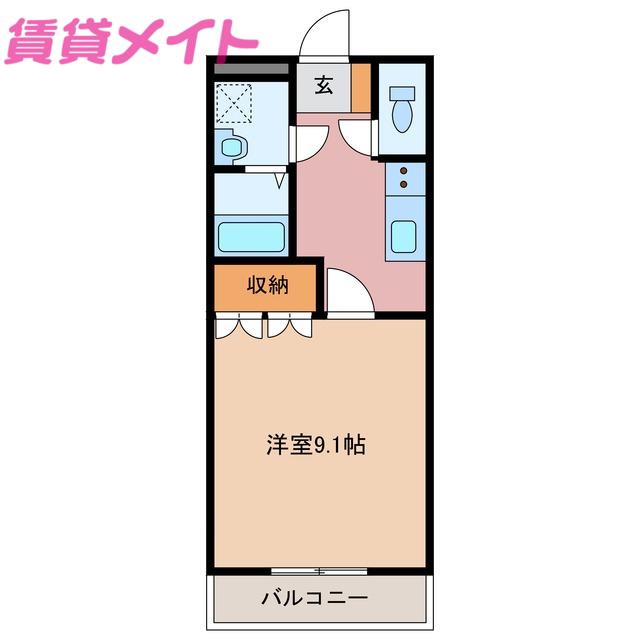 エレガントヒルズ(1K/3階)の間取り写真