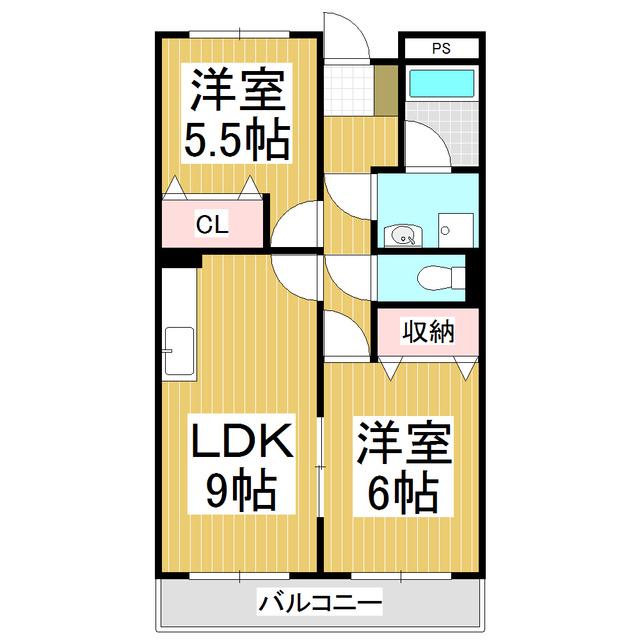 LIMPIAグランドパーク早川(2LDK/1階)の間取り写真