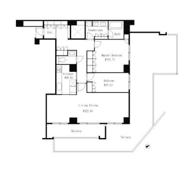 麻布第一マンションズ(2LDK/1階)の間取り写真