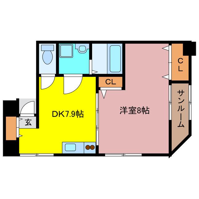 スカイコート大津中央II(1LDK/2階)の間取り写真