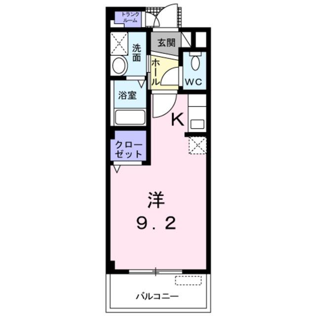 M・Yコート(ワンルーム/3階)の間取り写真