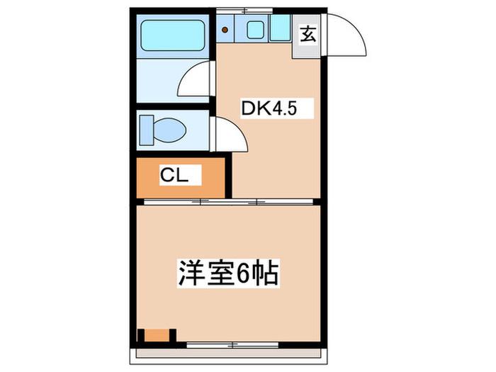 コーポエーデルワイズ(1DK/2階)の間取り写真