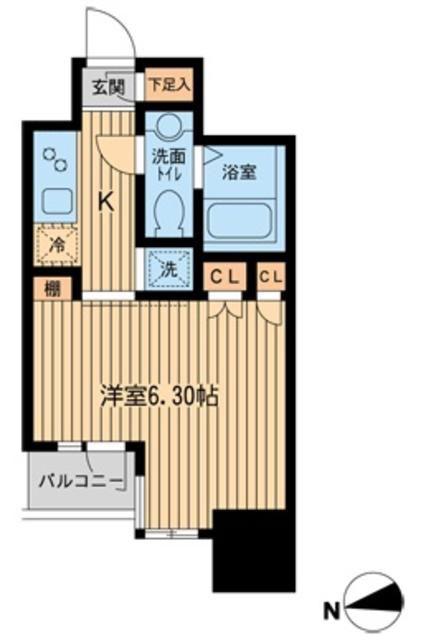 KDXレジデンス東新宿(1K/7階)の間取り写真