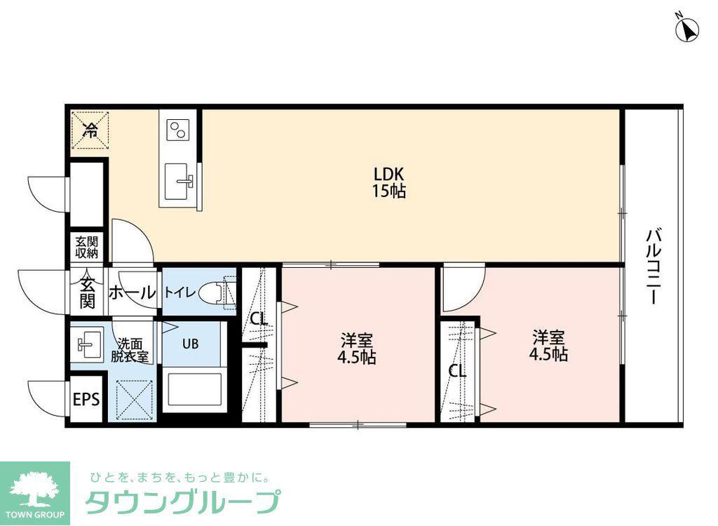 リーブルファイン朝霞幸町(2LDK/1階)の間取り写真