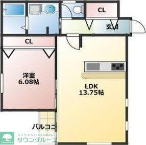 ダ・ヴィンチ吹上(1LDK/1階)の間取り写真