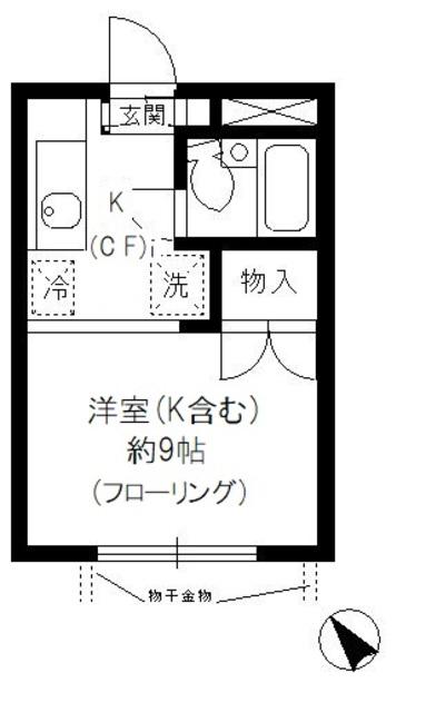 メゾン・ド・ルルス(ワンルーム/1階)の間取り写真