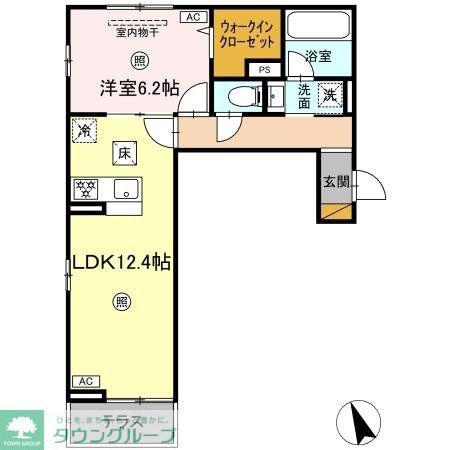 D-CORAL(1LDK/3階)の間取り写真