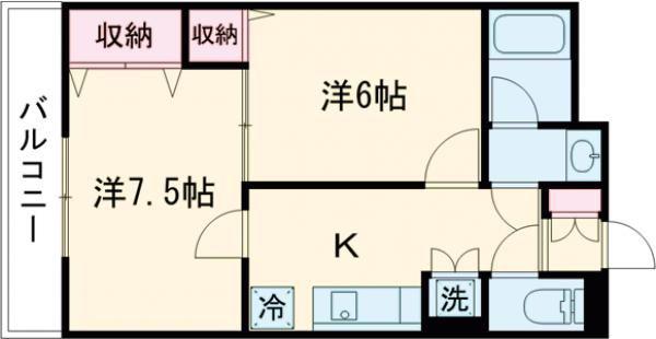 フェアリーザワールド(2K/2階)の間取り写真
