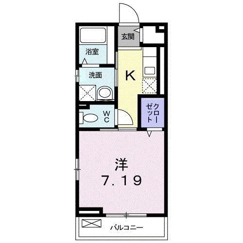 キャッスル ユウV(1K/2階)の間取り写真