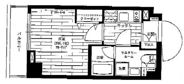 ステージグランデ八王子(1K/5階)の間取り写真