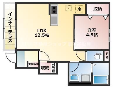 リーブルファイン鷲宮駅II(1LDK/1階)の間取り写真