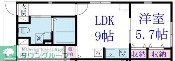 シュシュ宮崎町(1LDK/2階)の間取り写真