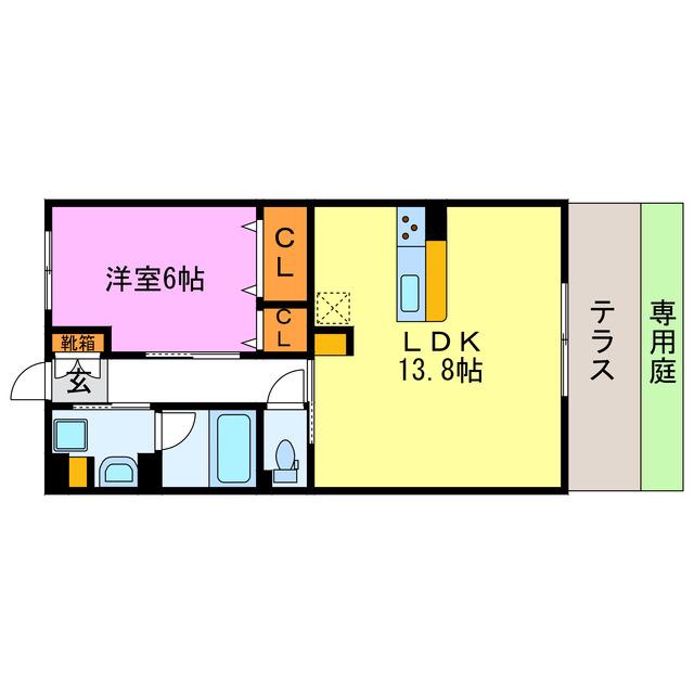 フォレコリーヌ(1LDK/1階)の間取り写真