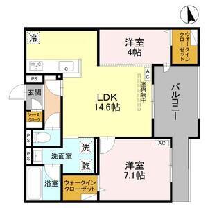 REVE(2LDK/3階)の間取り写真