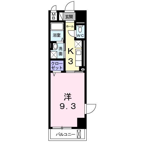 スピーティ(1K/2階)の間取り写真