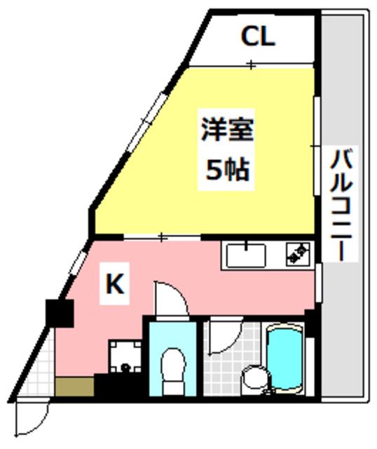 アンフィニィ庄III(1K/2階)の間取り写真