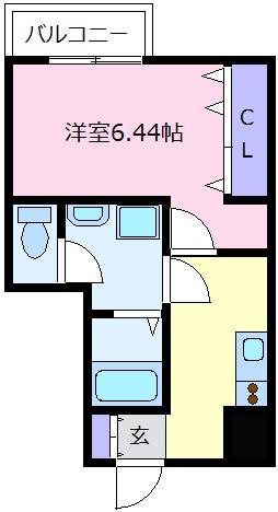 FSTYLE田井城1号館(1K/1階)の間取り写真