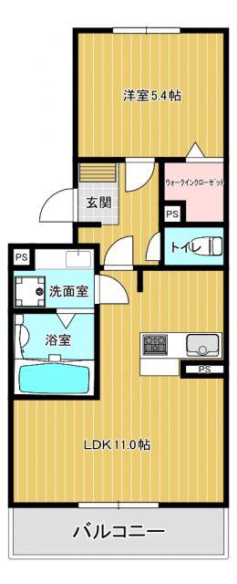 パークヴィラ合志I(1LDK/1階)の間取り写真